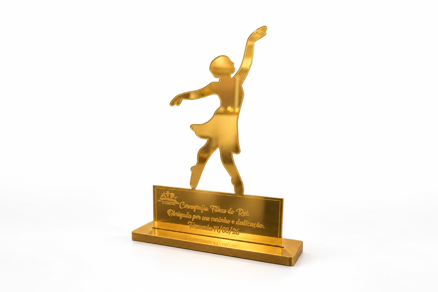 Troféu em acrílico espelhado