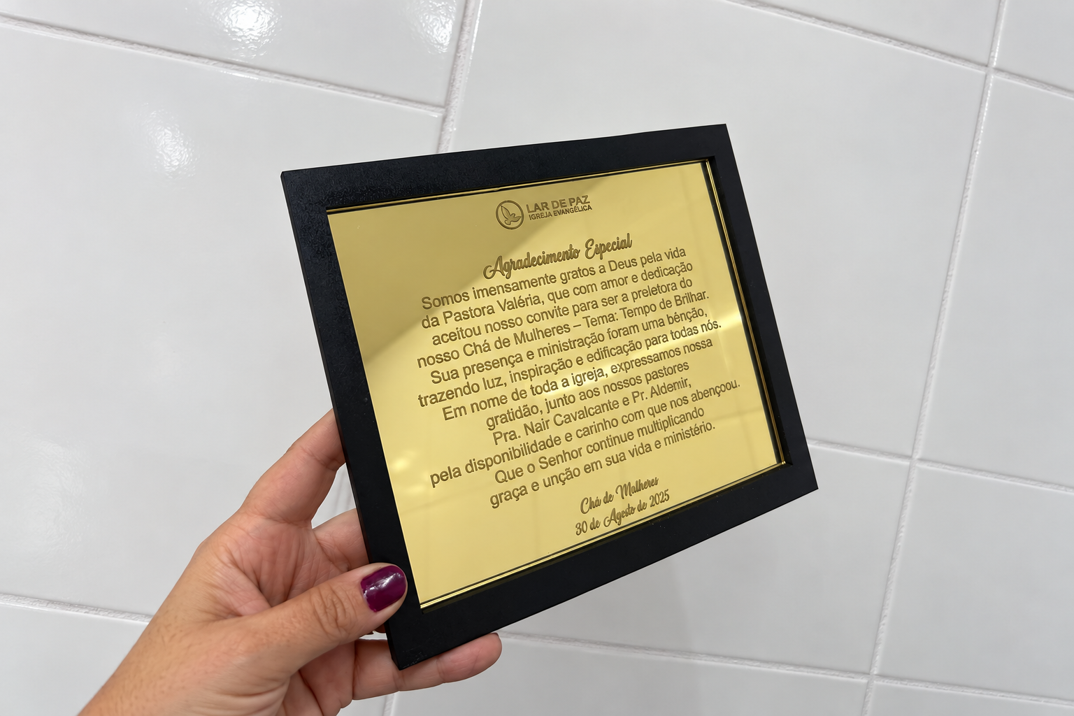 Placa de homenagem